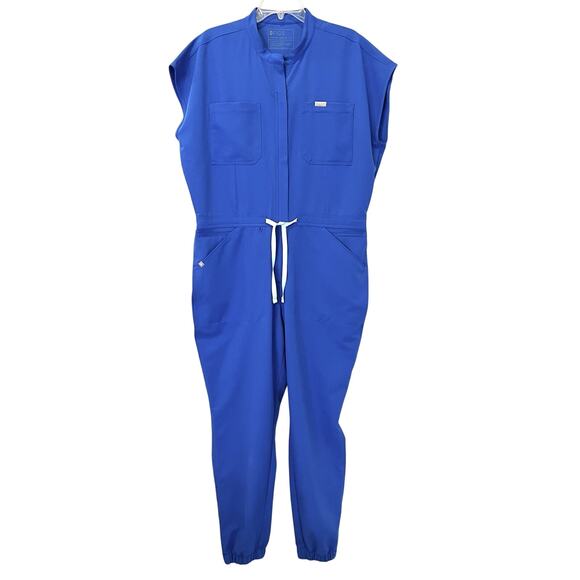 Figs Rafaela Cargo Scrub Jumpsuit XL Royal blue Technical Collection Jogger - Picture 2 of 5